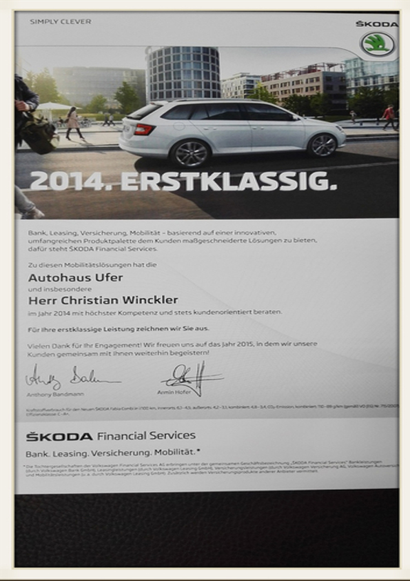 top-100-verkaeufer_skoda_bank_ch_winkler_2014 - Autohaus Ufer